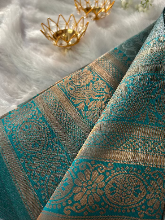 Teal - Soft Silk saree